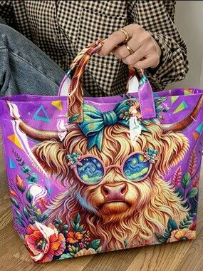 Glossy Cow Hand Tote Shoulder Bag